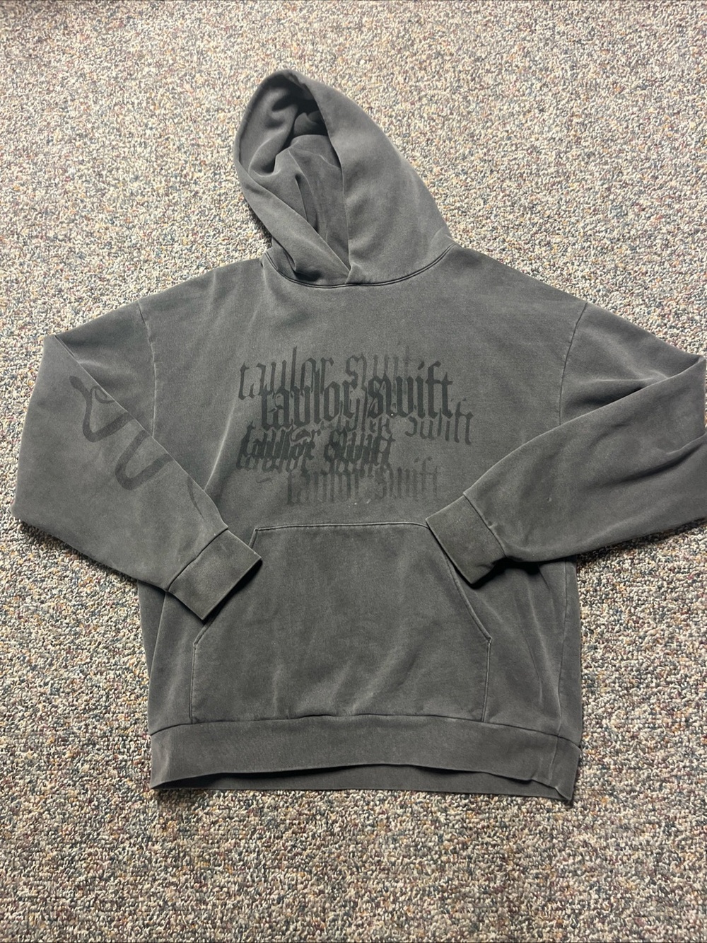 Taylor Swift Washed Black Logo Hoodie